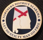 Us Marshals Service Northern District of Alabama - gold 1.75in challenge coin