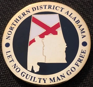 US Marshals Service Northern District of Alabama - Gold 1,75in Challenge Coin - Bild 1 von 3