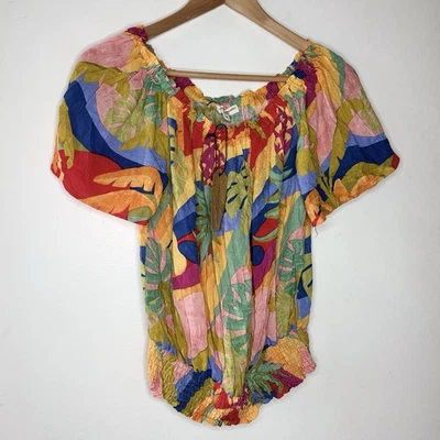 Christian Siriano New York Colorful Floral Tropical Print Medium Women’s Top NEW - Image 1 of 4