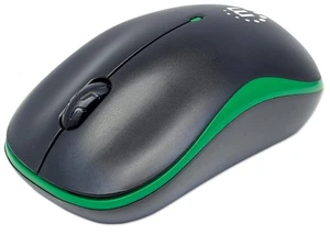 Manhattan Success Wireless Mouse, Black/Green, 1000dpi, 2.4Ghz (up to 10m), USB, - Picture 1 of 6