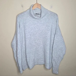 Vince Camuto | Hellmelierter grauer Rollkragenpullover mit überschnittener Schulter Größe Large - Bild 1 von 5