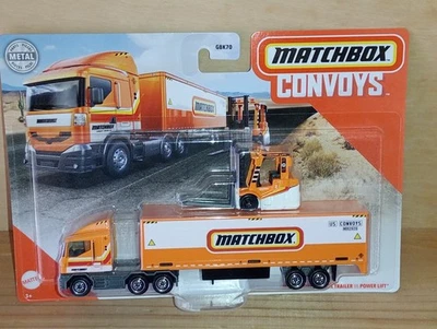 Matchbox Convoys / MBX Cab Truck & Box Trailer with Fork Lift - Orange -Matchbox - Image 1 of 4