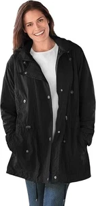 NWOT Black Woman Within Fleece-Lined Taslon Anorak Coat Size 3X (30/32) - Picture 1 of 1