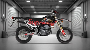Chrome Holographic graphics kit Suzuki DRZ400 DRZ 400sm Supermoto Supreme - Picture 1 of 2