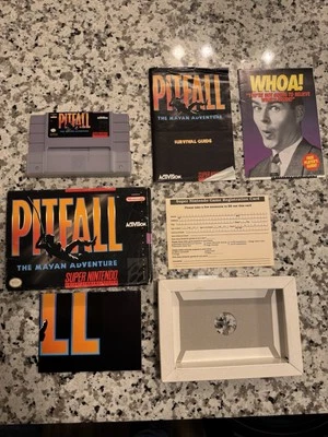 Pitfall Mayan Adventure SNES CIB W/ Poster + Manual - Super Nintendo - Image 1 of 4