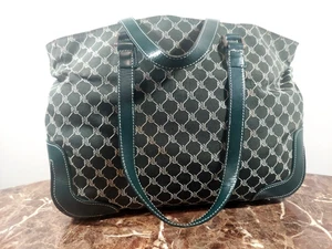 Ralph Lauren große grüne Reisetasche mit Fuß Logo Signatur LRL Leder Canvas - Bild 1 von 9