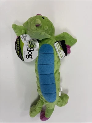 GoDog Chirriante Perro Juguete Grande Delgado Dragón Duradero con Protector Masticable 16" Nuevo Foto 1 de 3