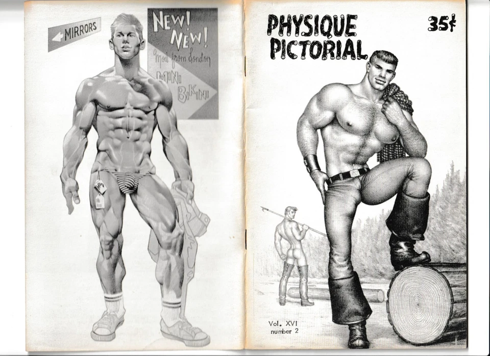 VINTAGE BEEFCAKE MAGAZINE "PHYSIQUE PICTORIAL" - MALE PHYSIQUE &GAY INTEREST - Image 1 of 4