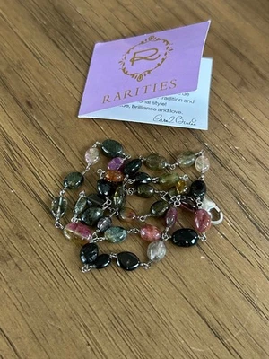 Collar de Turmalina Multicolor Plata Esterlina Carol Brodie Rarezas 18" NUEVO Foto 1 de 4
