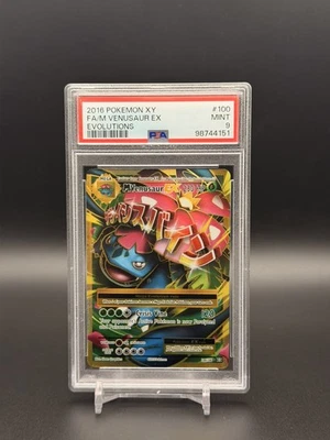 2016 Pokemon XY Evolutions Mega Venusaur EX Full Art PSA 9 Mint English 100/108 - Image 1 of 2