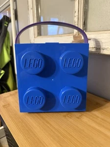 LEGO Space Box/lunch Box/purse Blue Container with Handle - Picture 1 of 6
