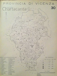 1938 GEMEINDEN PROVINZ VICENZA TOPOGRAPHISCHE KARTE Orgiano Brendola Asiago Posina - Bild 1 von 1