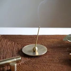 Directly sent from Japan Incense Stand Set round tin by "Nou-saku" - Picture 1 of 3