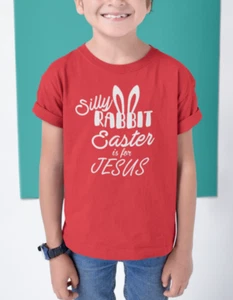 Toddler Youth Silly Rabbit Easter Is For Jesus Shirt Funny Christian Tee - Picture 1 of 9