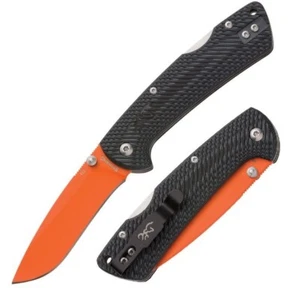 Browning Back Country Folding Knife 3" D2 High Carbon Steel Blade G10 Handle - Picture 1 of 12