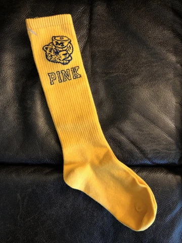 University Of Michigan Wolverines Victorias Secret PINK Maize Blue Tall Socks Cover