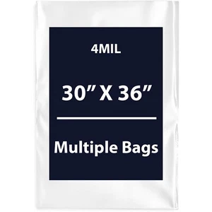 4Mil 30" X 36" | Bolsas planas de polietileno transparentes de LDPE, flexibles y duraderas | Bolsas múltiples - Imagen 1 de 13