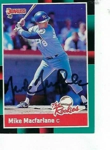 MIKE MACFARLANE FIRMADO 1988 DONRUSS THE NOOKIES #55 - KANSAS CITY REALS - Imagen 1 de 1