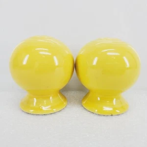 ROUND BALL BULB SALT & PEPPER SHAKERS sunflower yellow FIESTA new - Picture 1 of 2