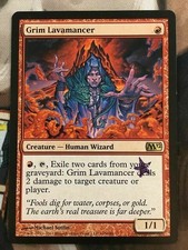 Grim Lavamancer - Grand Prix Stamped Red M12 Mtg Magic Rare -Moose Loot- #126