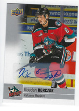 KAEDEN KORCZAK 2019-20 UPPER DECK CHL HOCKEY AUTO