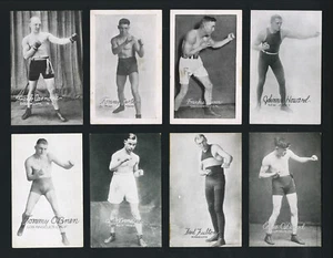1922 1923 BOXING EXHIBIT POSTCARDS 8 DIFFERENT HIGH QUALITY ERROR PC RPPC CARDS - Picture 1 of 2