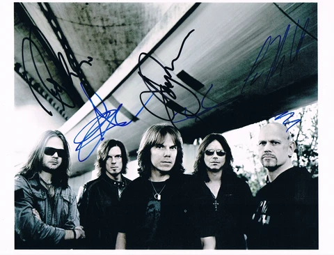Europe genuine autograph 8"x11" photo signed In Person Swedish hard rock band Cover