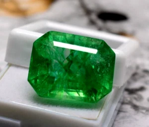 22.55 Carat Approx Certified! Loose Gemstone Faceted Loose Natural Green Emerald - Bild 1 von 9