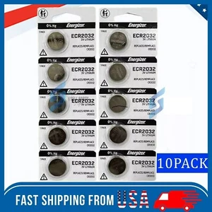 Lot 10 Pcs Fresh Energizer CR2032 3V Lithium Coin Cell Button Battery CR 2032 - Picture 1 of 1