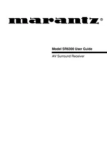 Manual de instrucciones Instrucciones de funcionamiento para Marantz SR-6003  - Imagen 1 de 1
