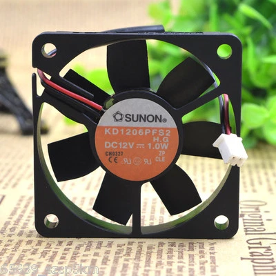 SUNON KD1206PFS2 DC12V 1W 2 wire 60x60x10mm  Case Cooling Fan  - Image 1 of 4