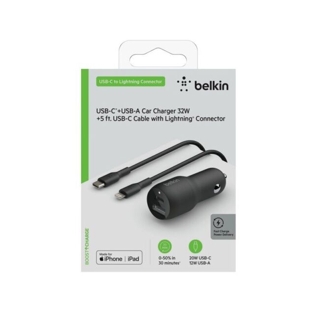 Cargador Belkin para IPhone 5 y 6 Negro