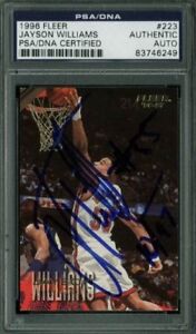 Nets Jayson Williams Authentic Signed Card 1996 Fleer #233 PSA/DNA Slabbed