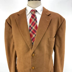 Blazer uomo Stafford 50R scamosciato marrone due bottoni cappotto sportivo senza sfiato grande e alto - Foto 1 di 11