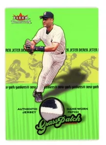 2002 Fleer Tradition DEREK JETER New York Yankees 3 COLOR PATCH Grass - Picture 1 of 1