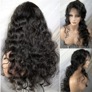 Pre Plucked 13*6 Lace Front Wig Water Wave Brazilian Human Hair Fake Scalp Wig  - Picture 1 of 12