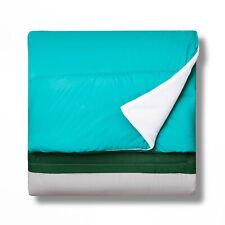LEGO Color Block Puffer Throw Blanket Teal/Gray/Green - LEGO x Target Collection