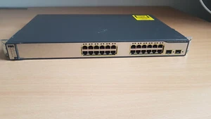 Cisco WS-C3750-24PS-S 24x10/100 PoE 2xSFP GE Stackable Layer 3 Switch tested - Afbeelding 1 van 1