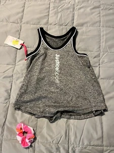 Justice Girls Justice Sport Hineck Tank, Size Medium (10), Grey - Picture 1 of 8