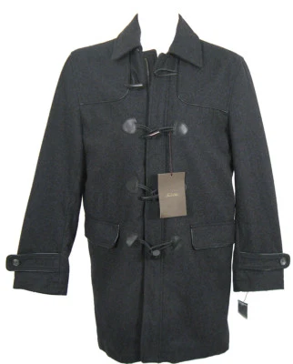 NEW $350 Macy's Tasso Elba Toggle Front Coat!  *Gray with Black Detailing*  Wool - Image 1 of 3