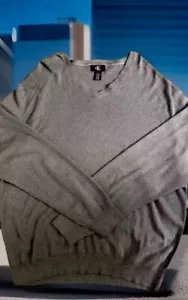 CALVIN KLEIN MAGLIONE LEGGERO SCOLLO A V GRIGIO LANA MERINO UOMO TAGLIA 2XL - Foto 1 di 4