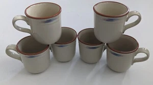 Set of 6 VTG Noritake Stoneware Raindance 8675 Santa Fe Mugs 3 3/4" Tall-Japan - Picture 1 of 7