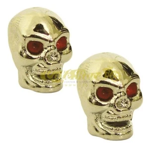 Tappi coprivalvola modello skull gold universali in plastica (2 pezzi) - Foto 1 di 1