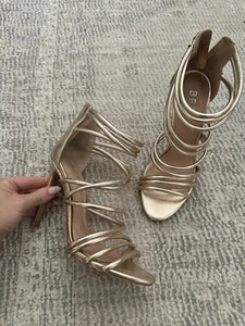 Betts Ladies Rose Gold Strappy Stiletto Heels Size 6 - Picture 1 of 5