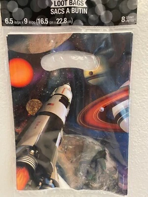 Creative Converting Space Blast Birthday Party Loot Favor Bags 8 count - Image 1 of 2
