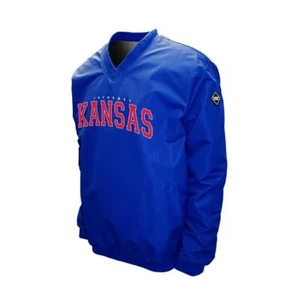 Men's Kansas Jayhawks KU Wind Jacket Franchise Windshell Pullover - Picture 1 of 2
