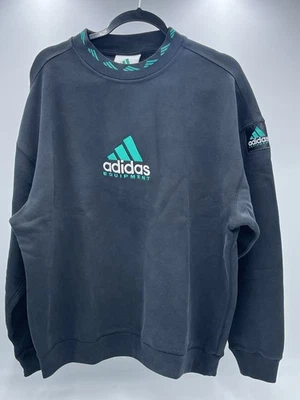 adidas Originals Retro 90s EQT Equipment  Sweatshirt Black Crewneck SZ M JC8222 - Image 1 of 3