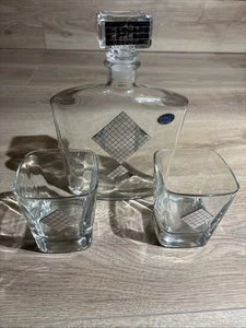 Franco Vetrerie e Cristallerie Liquor Decanter Lowball Glass Set - Picture 1 of 4