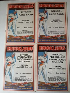 4x Brooklands programmes 2014,2015,2016 and 2017. 4 Modern reunion Programmes - Picture 1 of 6