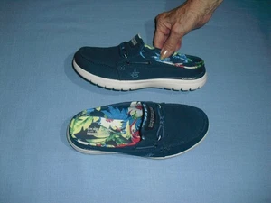 Skechers On The Go Flex Salt Water Womens Boat Shoe Navy Open Back Comfort Sz 6 - Picture 1 of 3